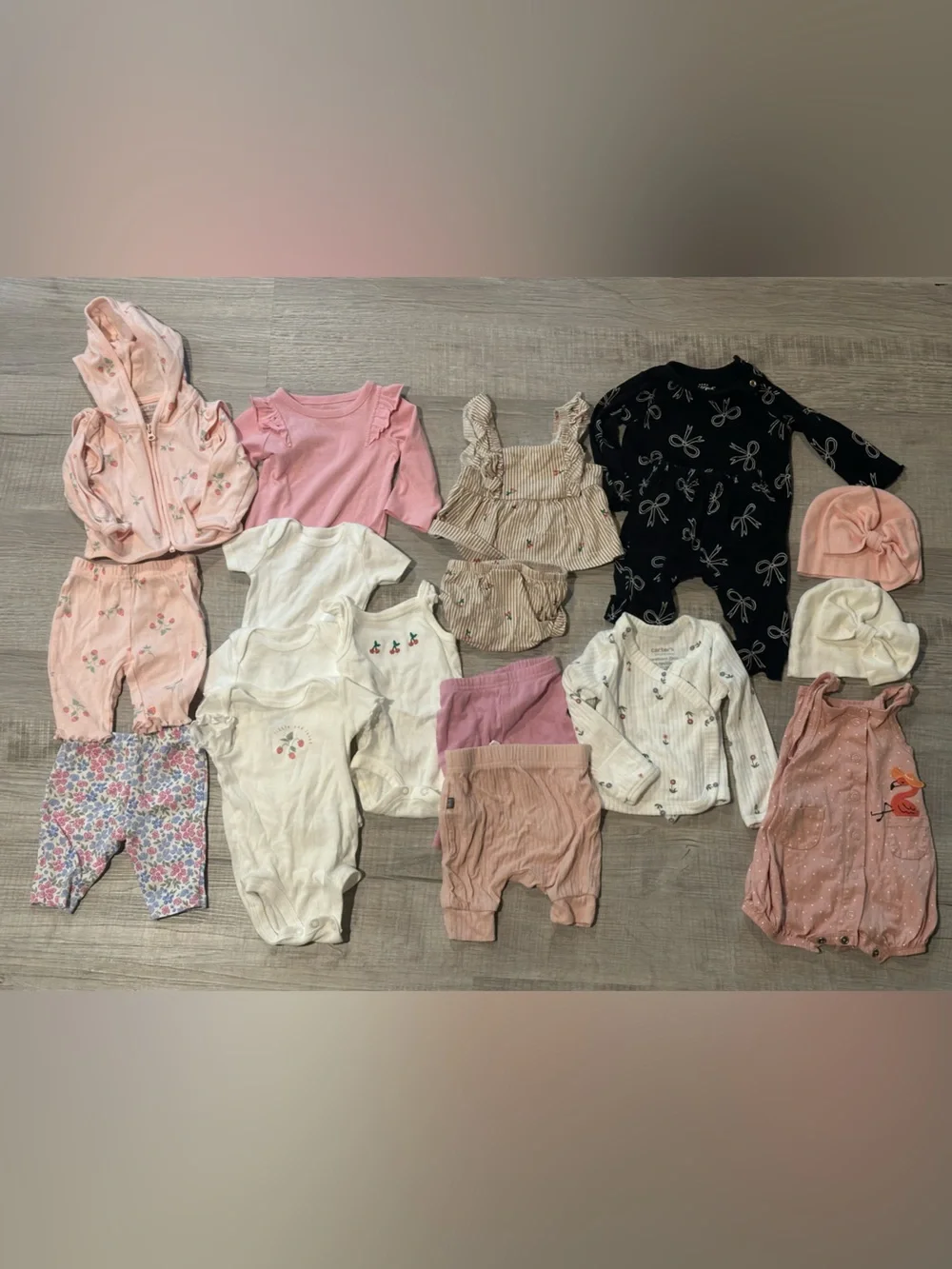 Mixed Baby Girl Newborn Clothing Bundle - Pink, White, Black
